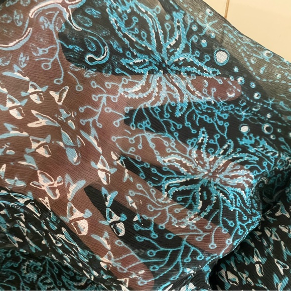 Poupette St Barth Aqua Vertical Silk Maxi Skirt - Picture 3 of 14